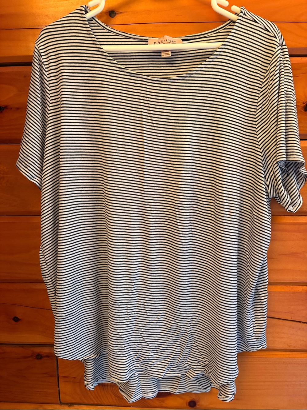 Philosophy Black & White Striped Short Sleeve Tee